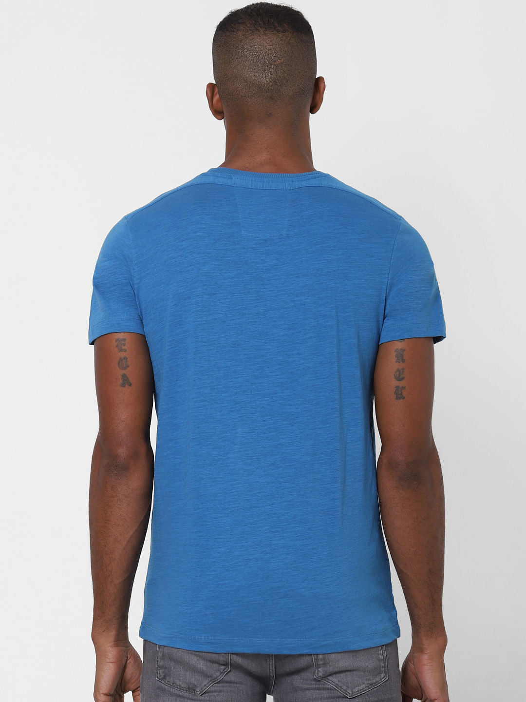 Blue Chest Pocket Crew Neck T-Shirt
