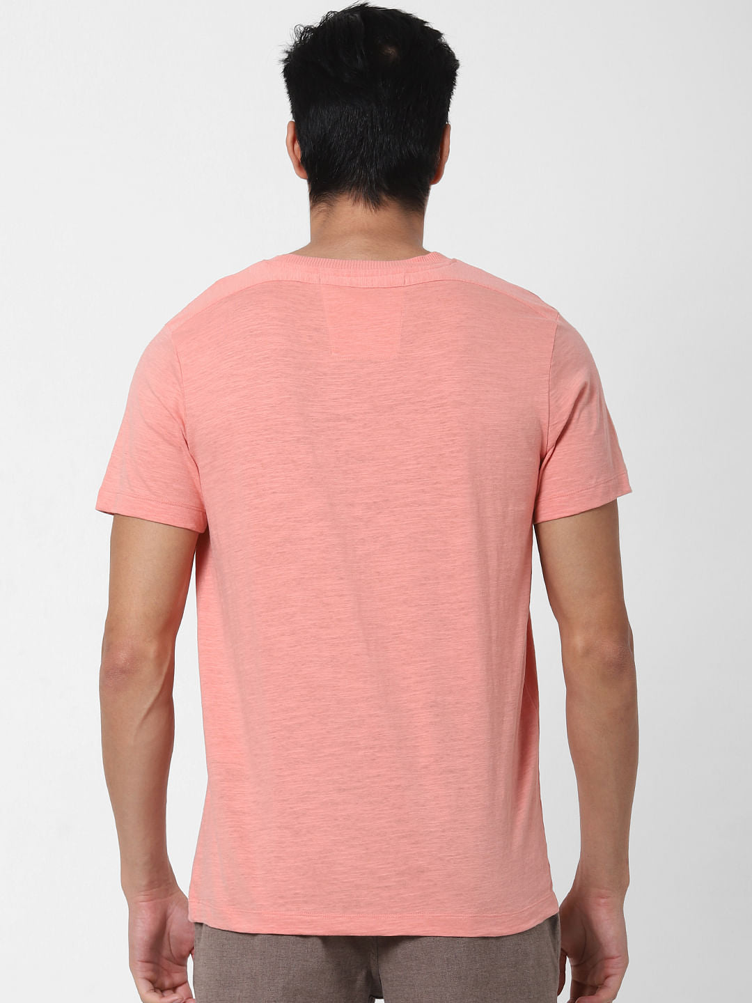 Pink Chest Pocket Crew Neck T-Shirt
