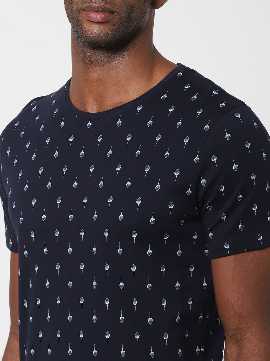 Navy Blue All Over Print T-Shirt