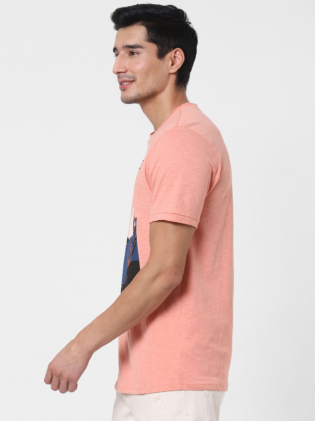 Pink Graphic Print Crew Neck T-Shirt