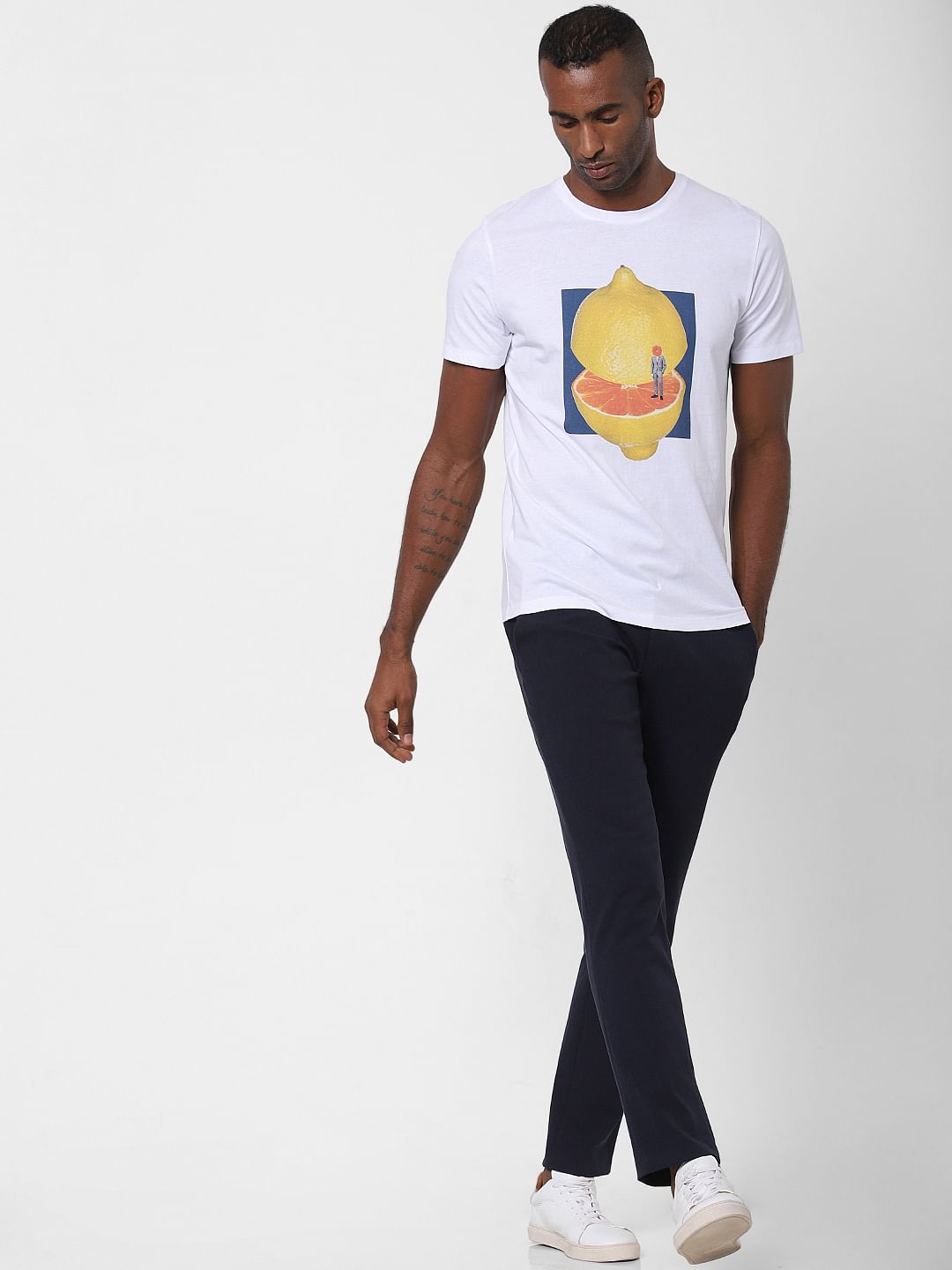White Lemon Graphic Print T-Shirt