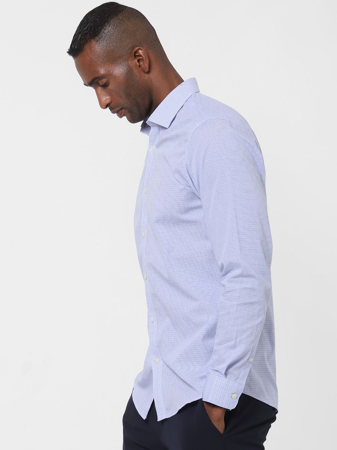 Blue Check Formal Full Sleeves Shirt