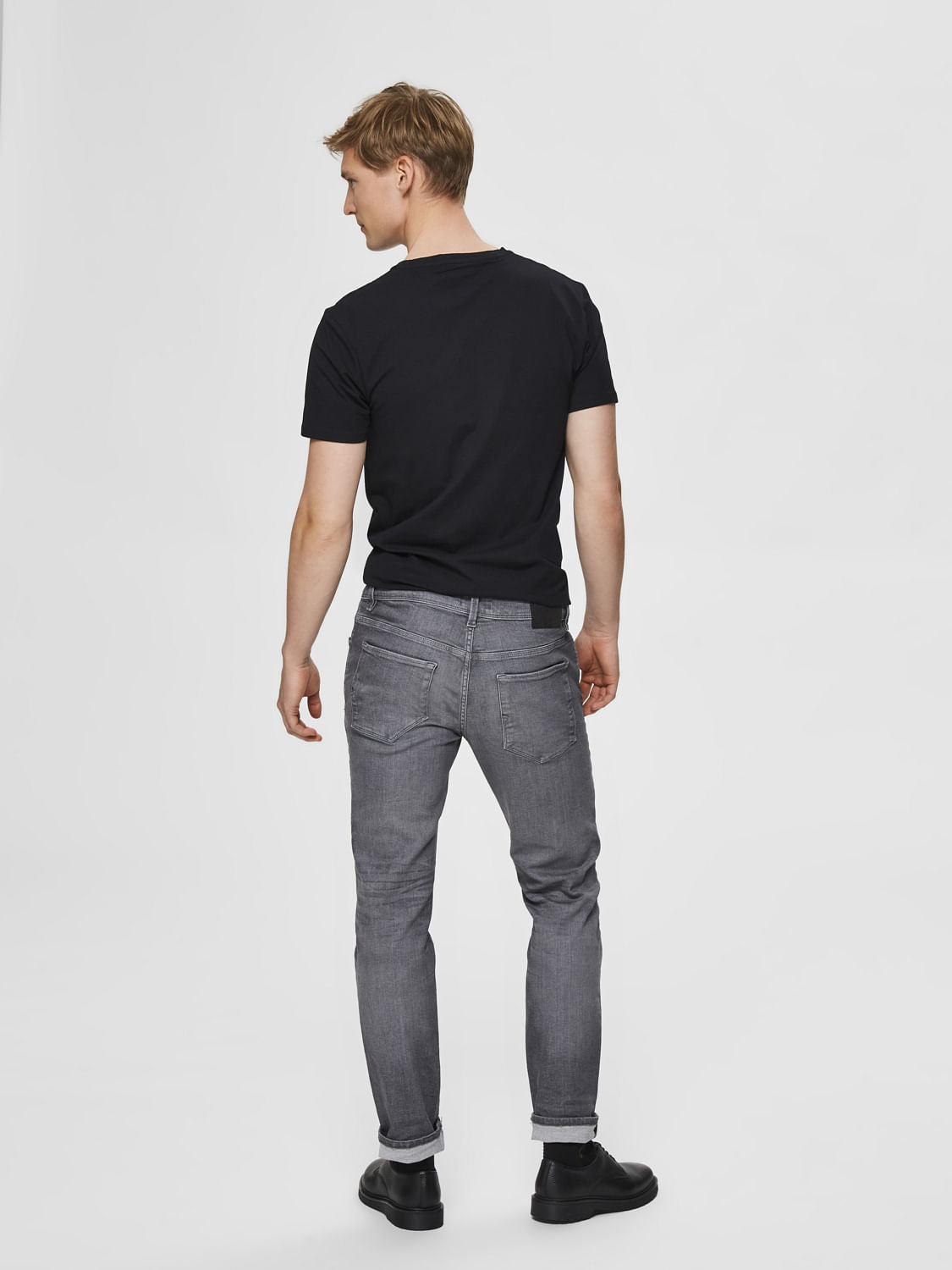Grey Mid Rise Organic Cotton Slim Fit Jeans