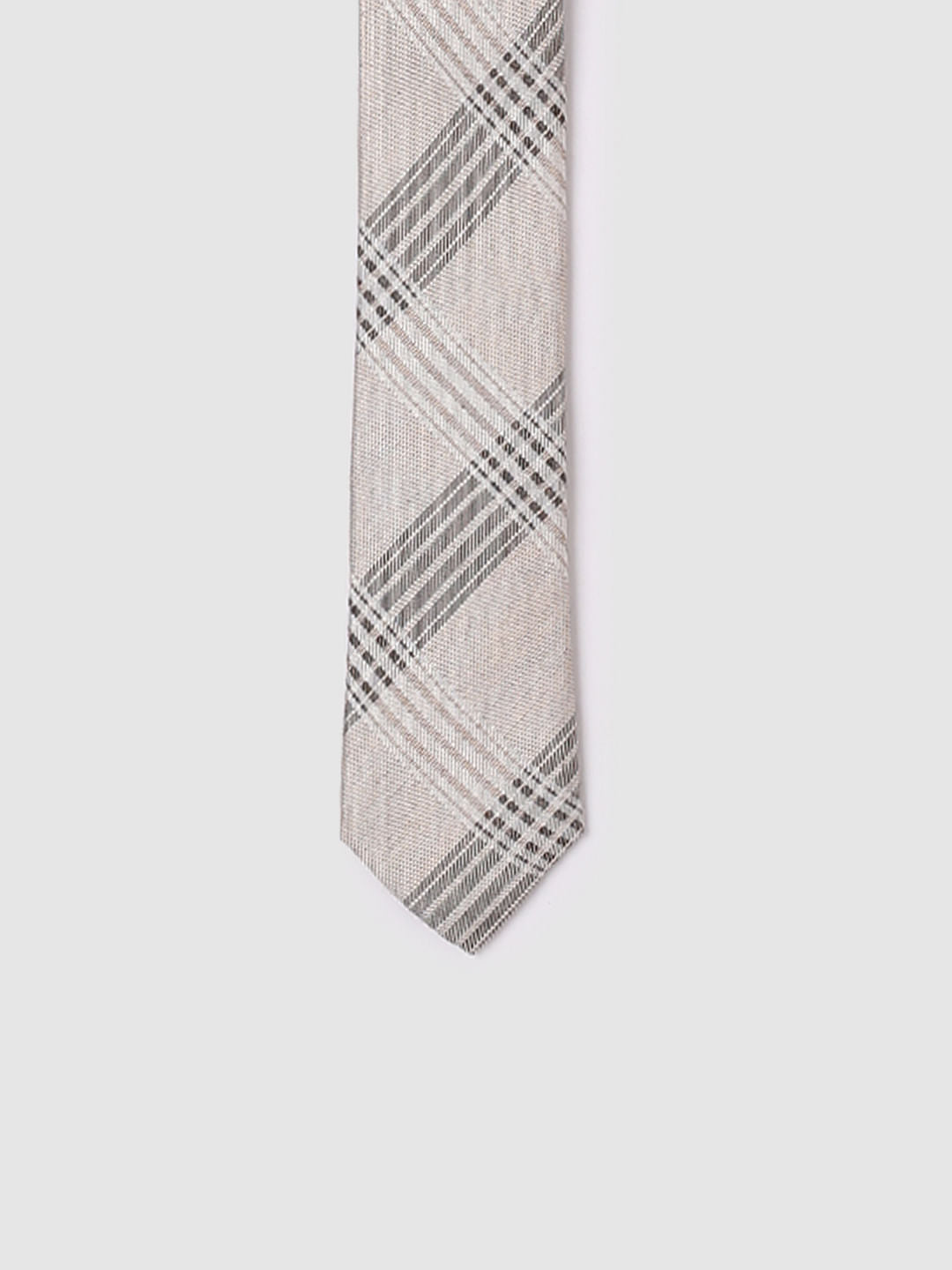 Beige Printed Tie