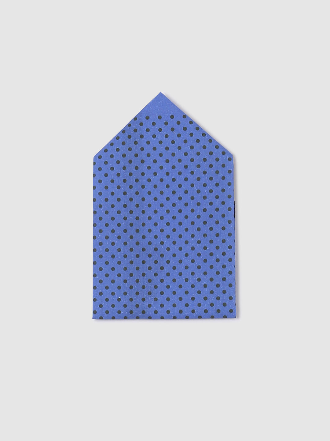 Blue Polka Dot Linen Pocket Square
