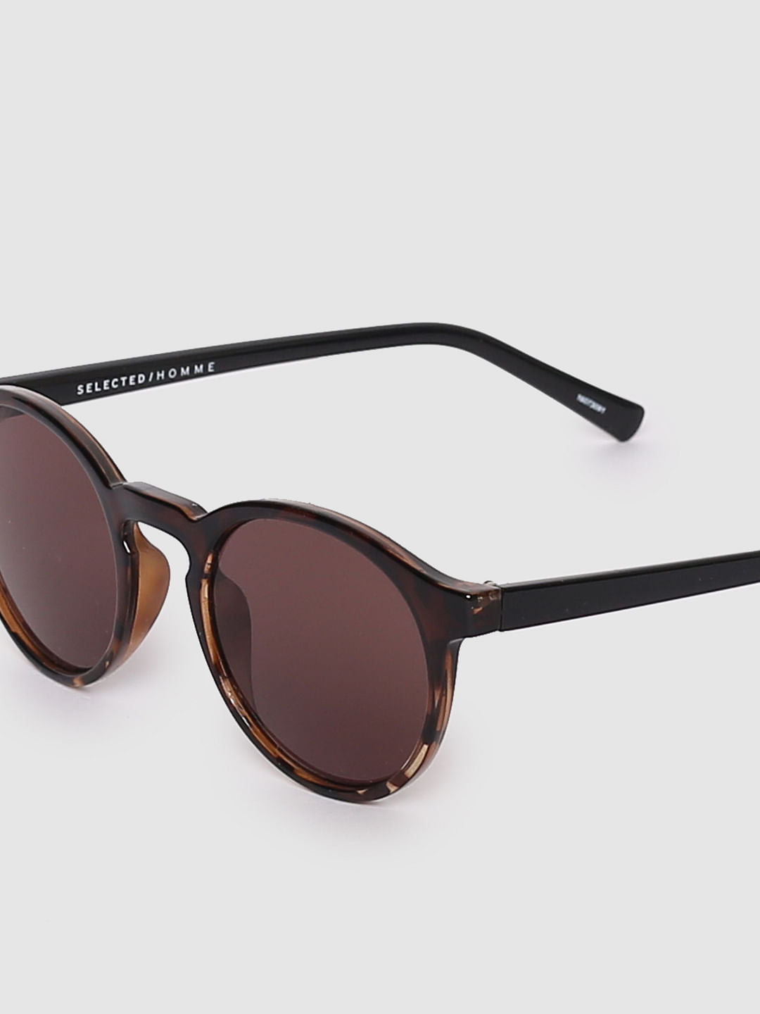 Dark Brown Round Sunglasses