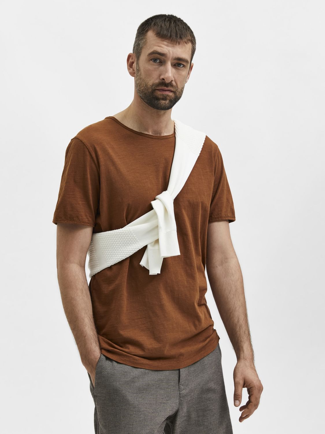 Toffee Brown Crew Neck T-Shirt