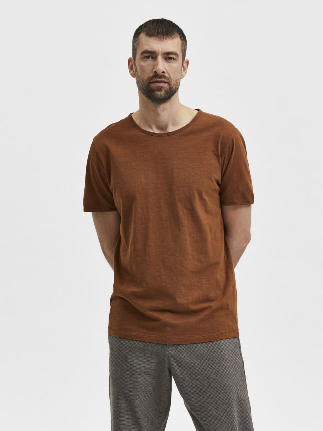 Toffee Brown Crew Neck T-Shirt
