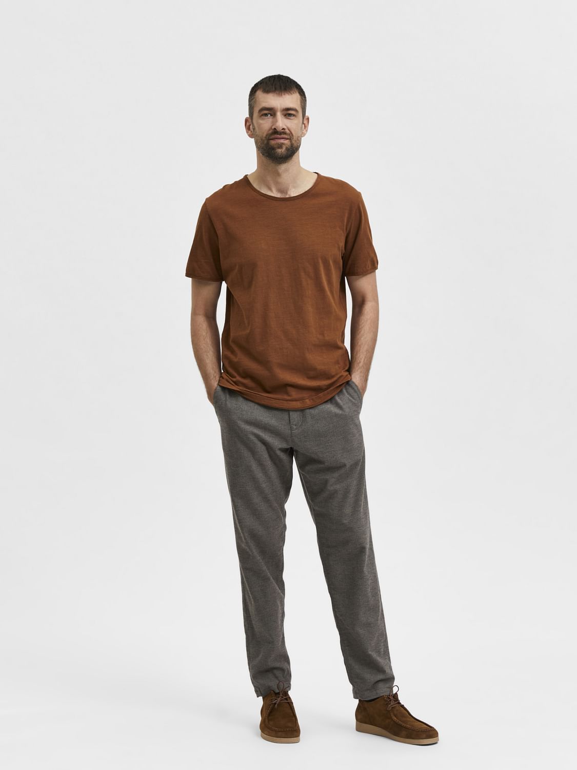 Toffee Brown Crew Neck T-Shirt