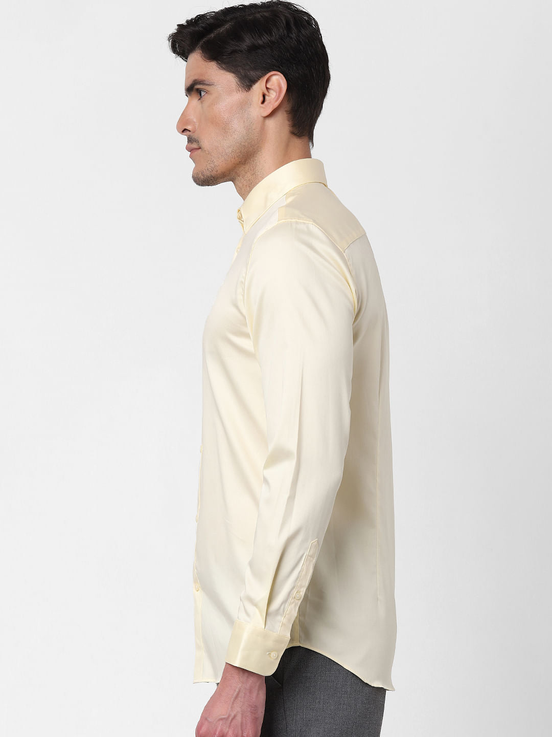 Yellow Full Sleeves Slim Fit Shirt