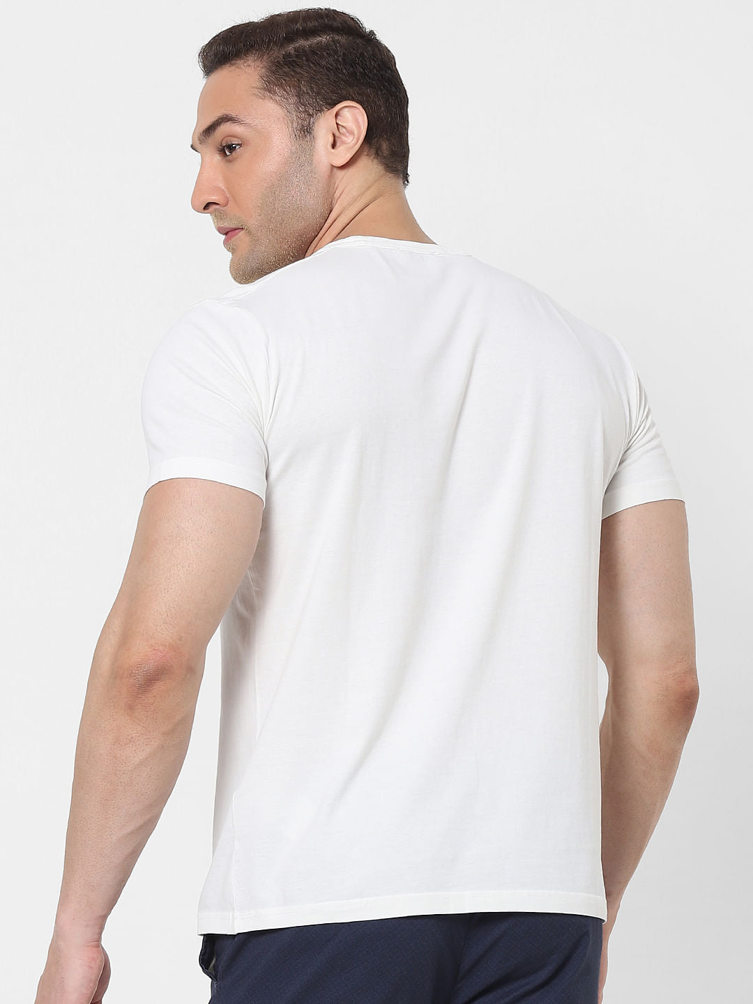 White Graphic Print Organic Cotton Crew Neck T-Shirt