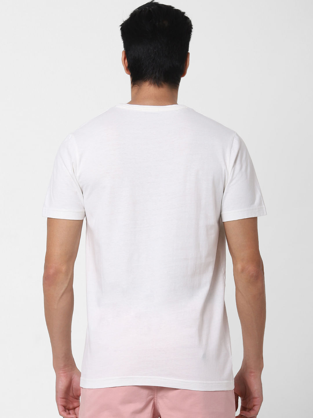 White Graphic Print Crew Neck T-Shirt
