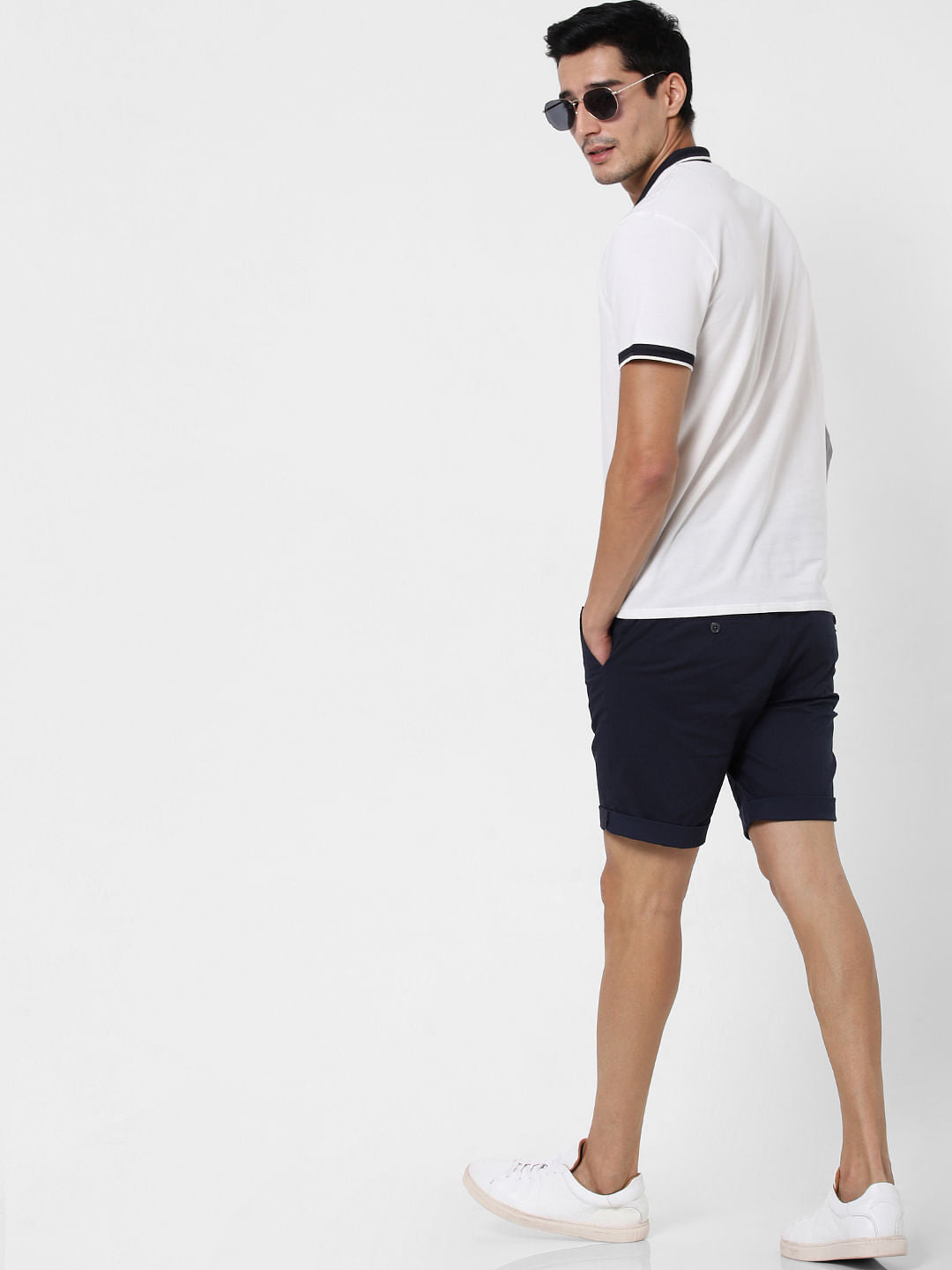 White Contrast Tipping Polo T-Shirt
