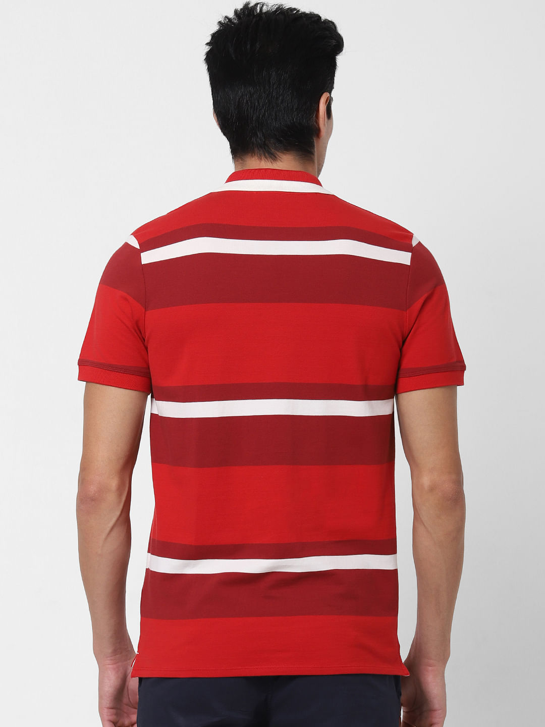Red Colourblocked Polo T-Shirt