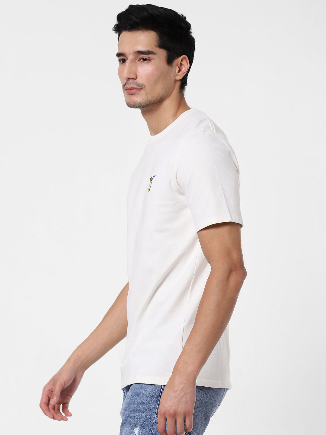 White Graphic Print Crew Neck T-Shirt