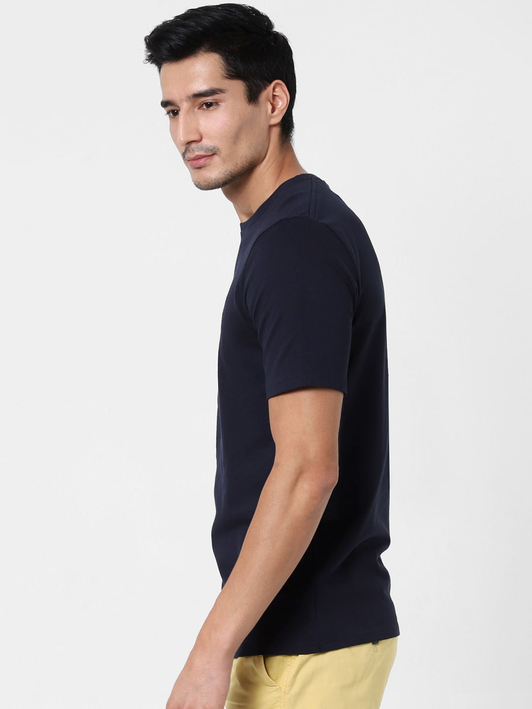 Navy Blue Graphic Print Crew Neck T-Shirt