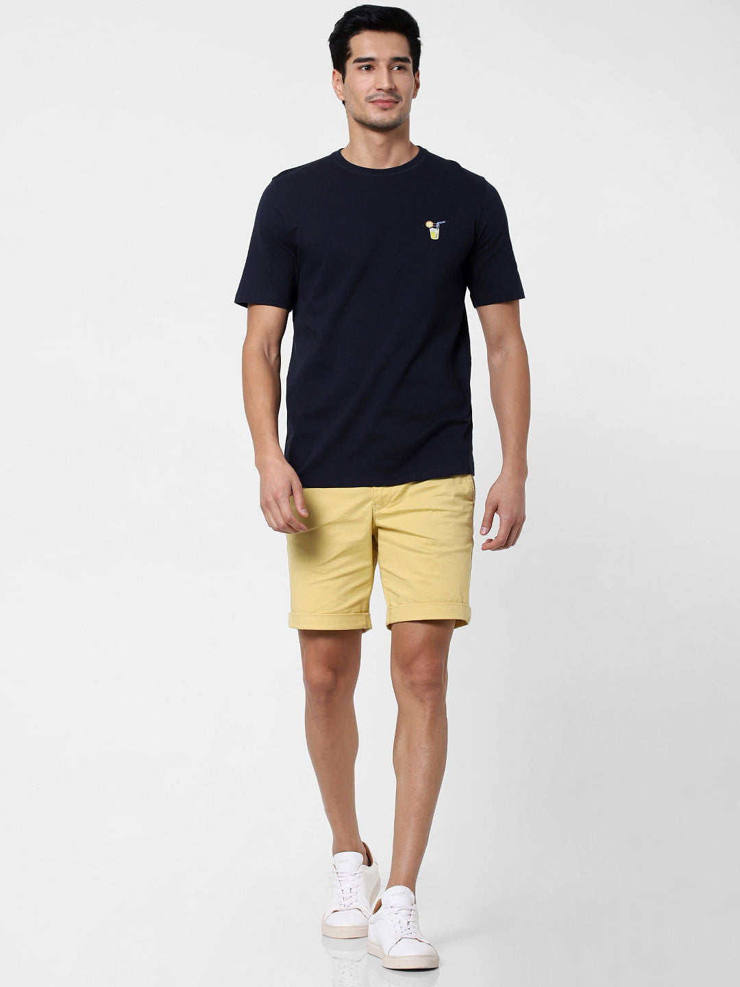 Navy Blue Graphic Print Crew Neck T-Shirt