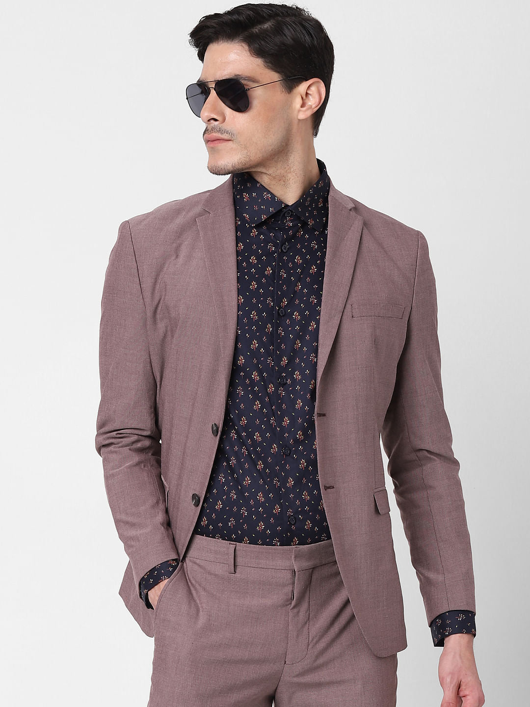 Pink Double Button Formal Blazer