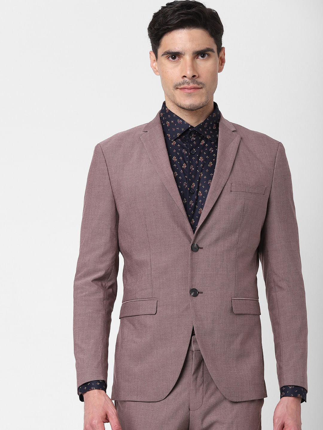 Pink Double Button Formal Blazer