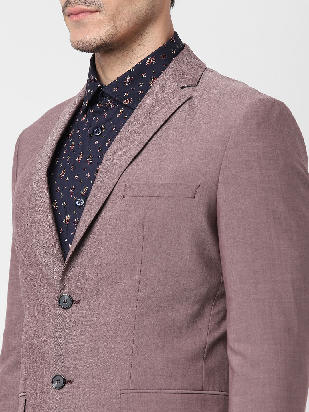 Pink Double Button Formal Blazer