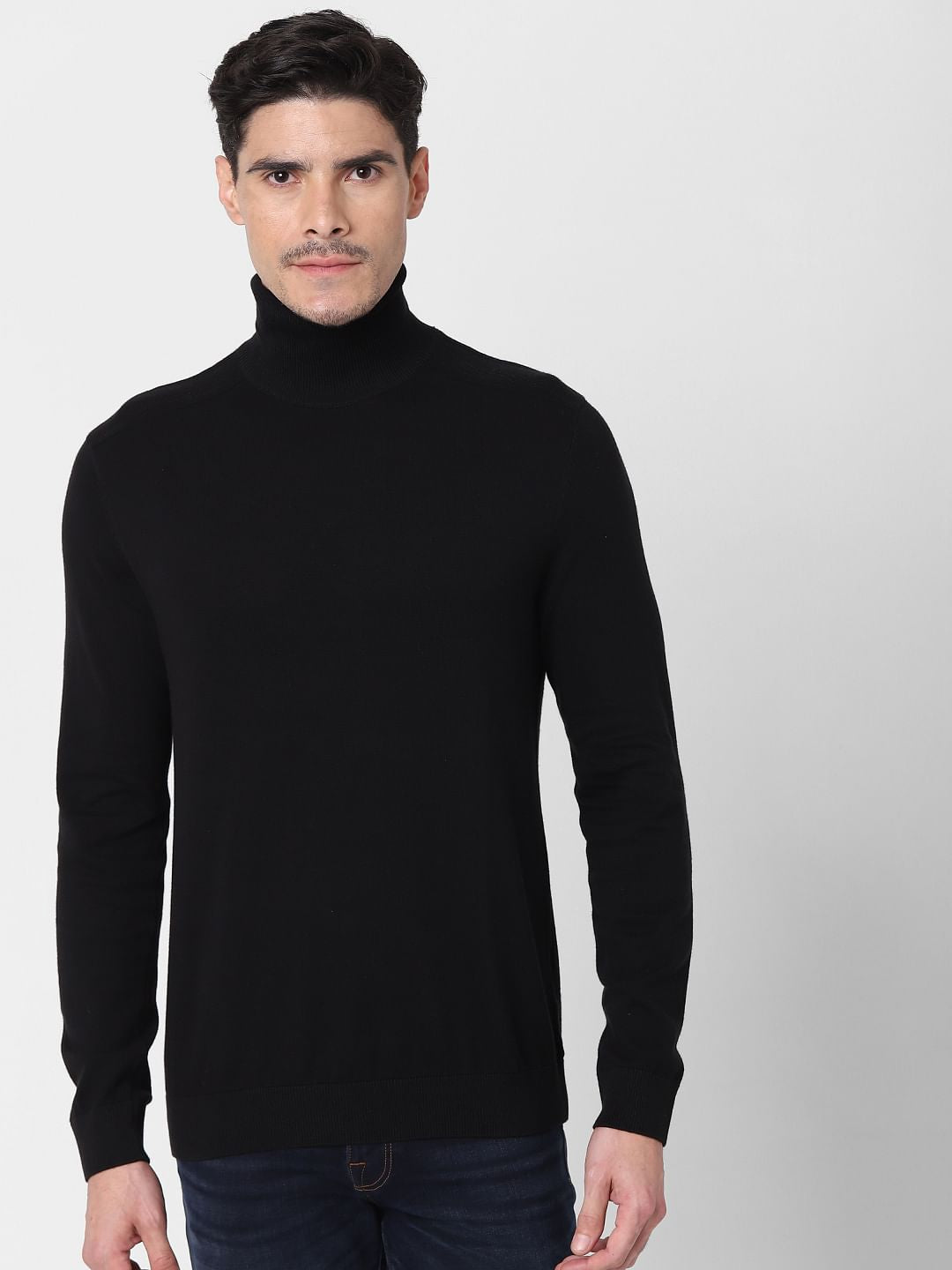 Black Roll Neck Pullover