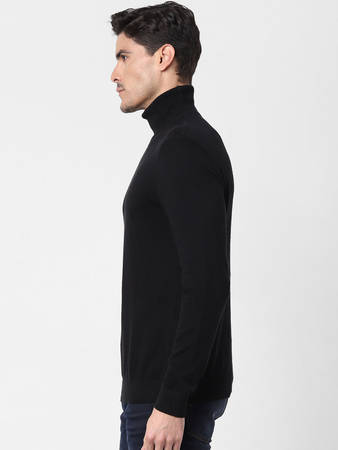Black Roll Neck Pullover