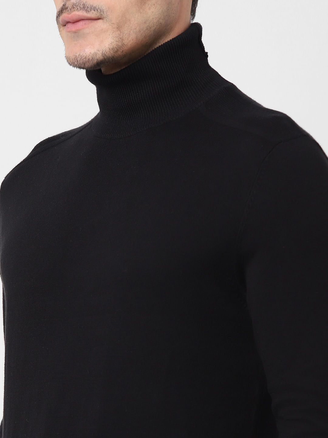 Black Roll Neck Pullover