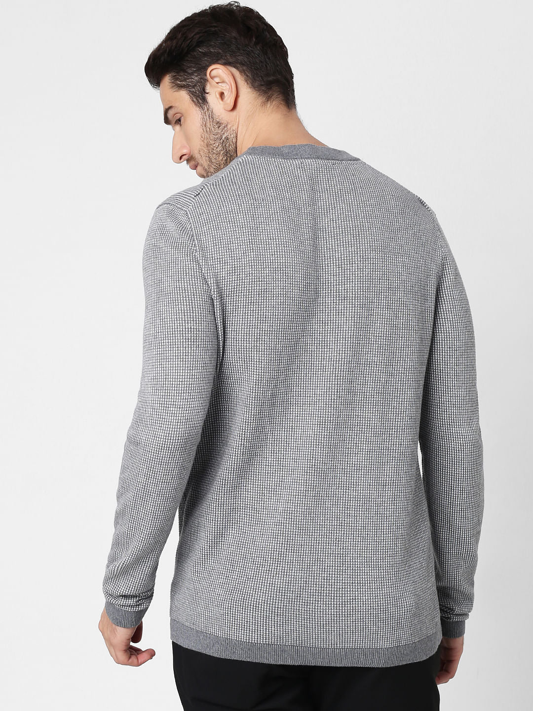 Grey Self-Design Pullover