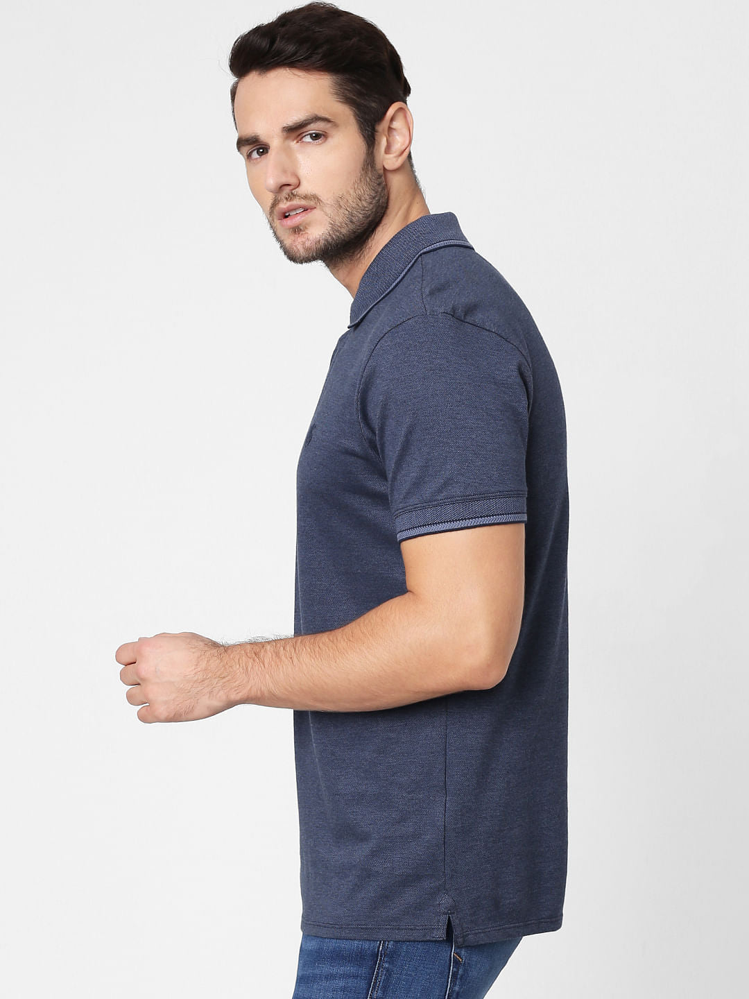 Blue Polo Neck T-Shirt