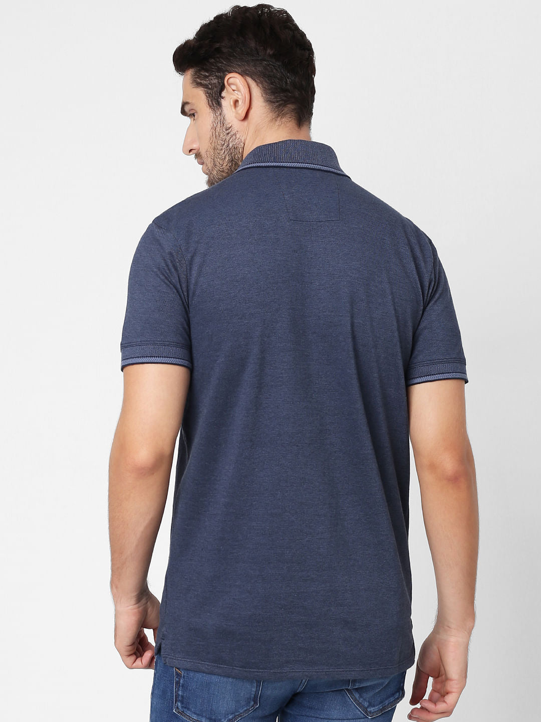 Blue Polo Neck T-Shirt