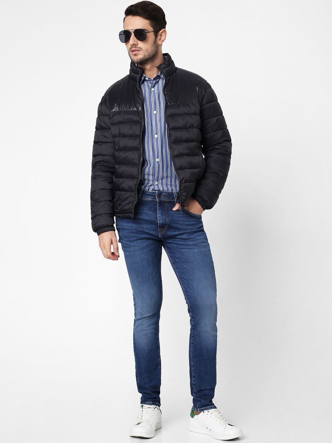 Black High Neck Puffer Jacket
