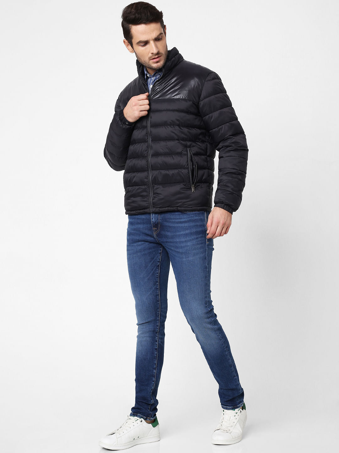 Black High Neck Puffer Jacket