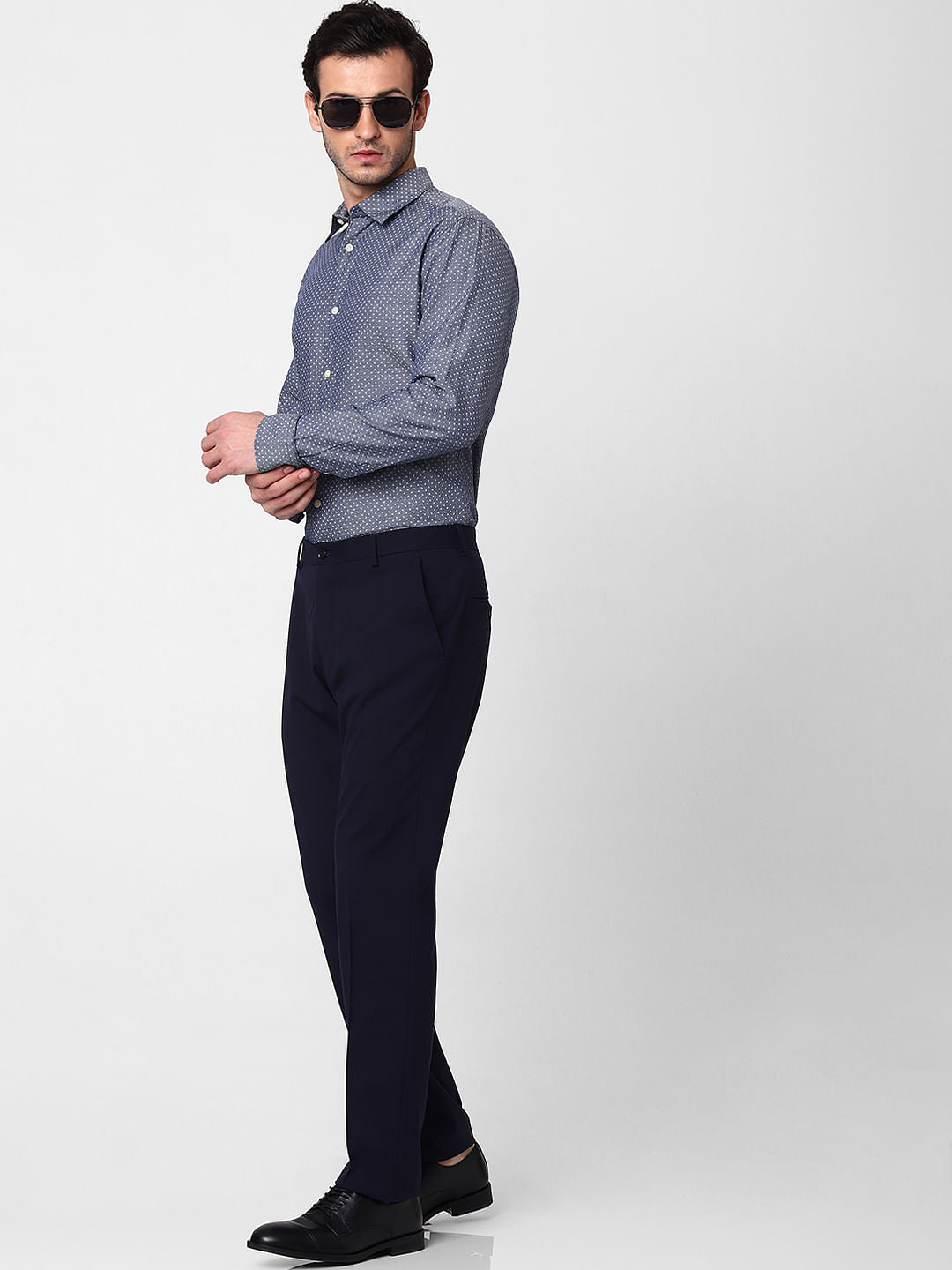 Blue All Over Print Full Sleeves Shirt