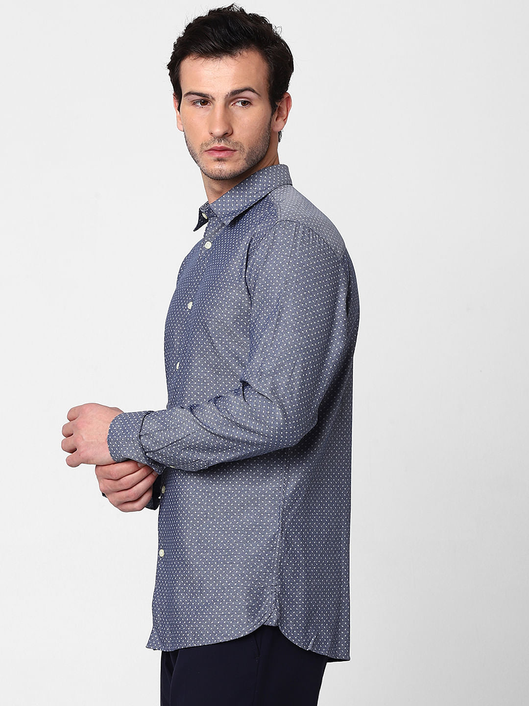 Blue All Over Print Full Sleeves Shirt