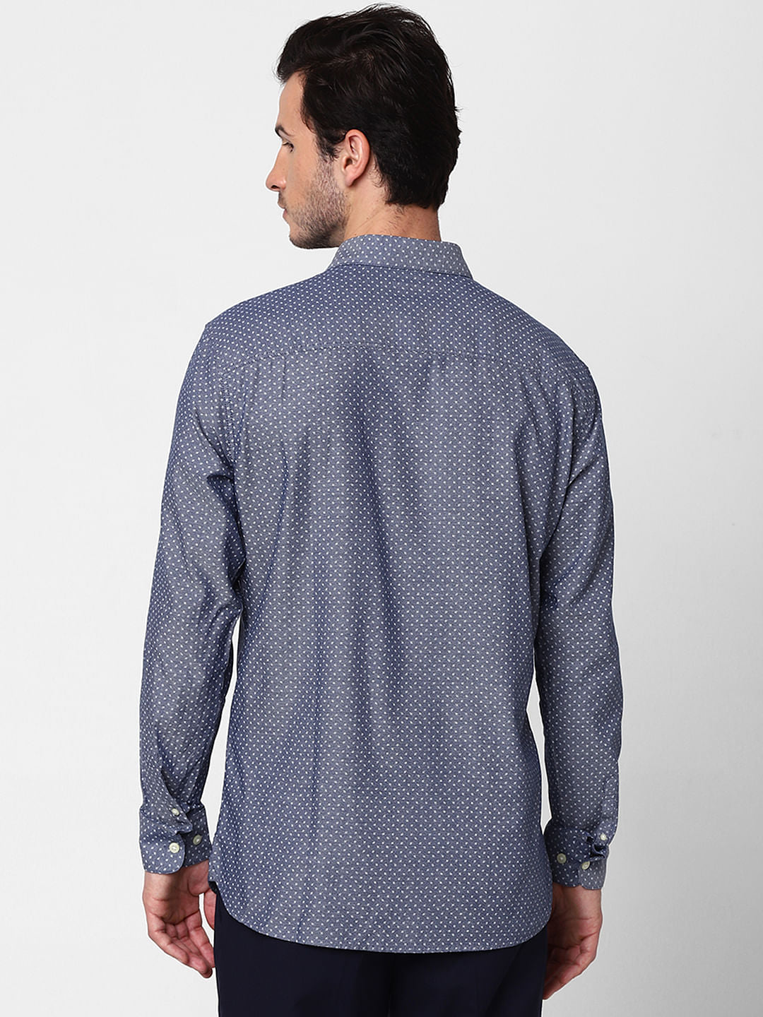 Blue All Over Print Full Sleeves Shirt