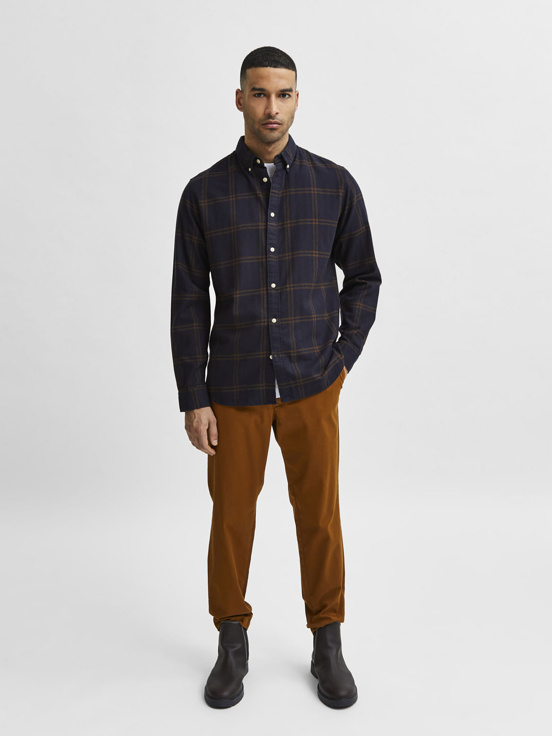 Blue Flannel Checked Full Sleeves Shirt
