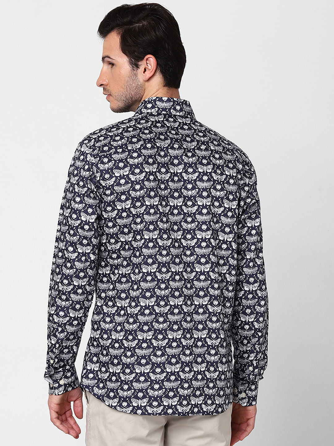 Indigo All Over Print Full Sleeves Shirt
