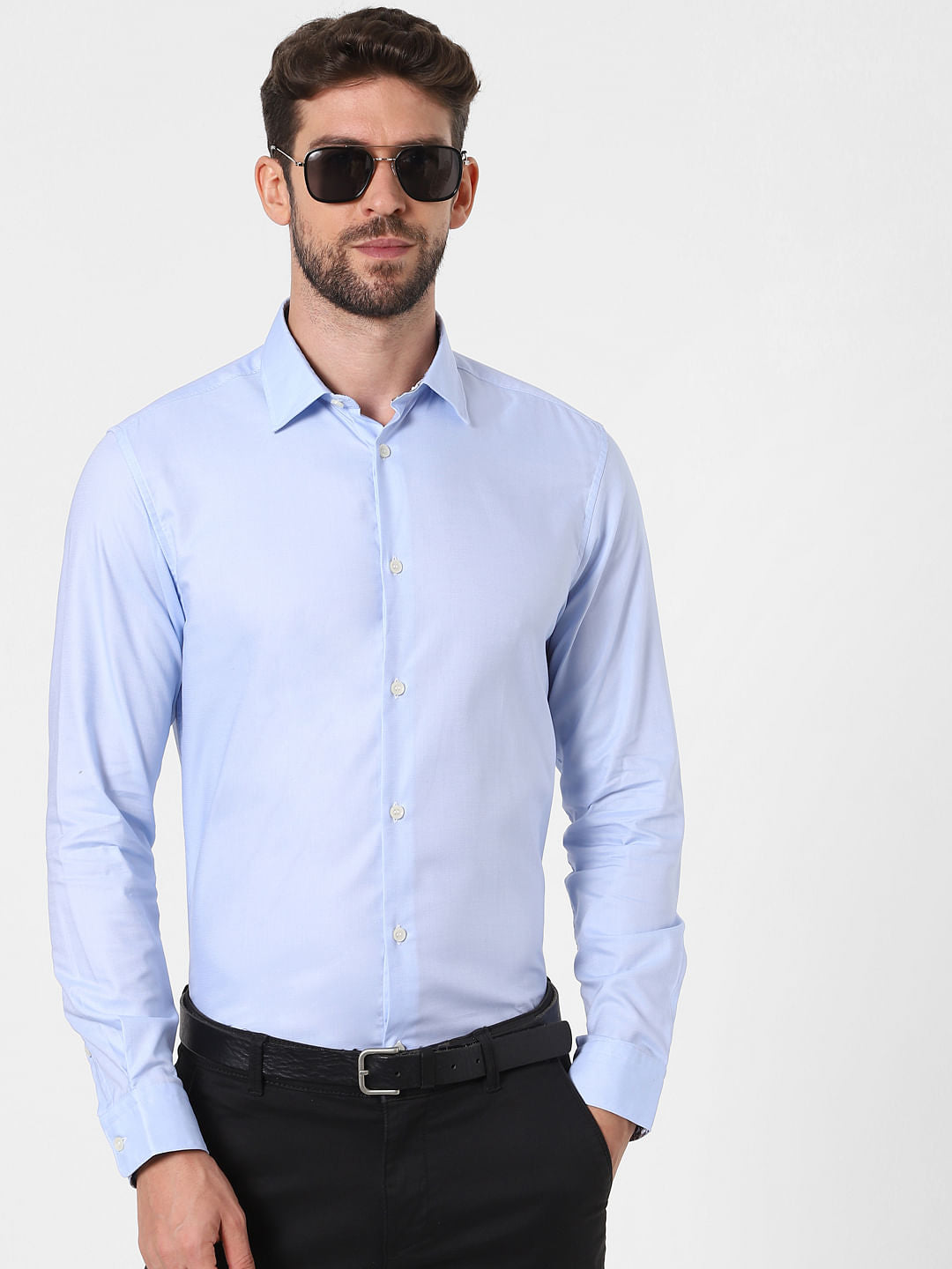 Blue Organic Cotton Full Sleeves Shirt