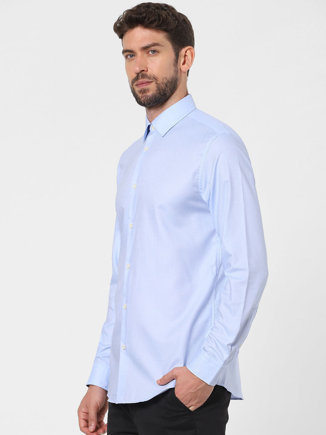 Blue Organic Cotton Full Sleeves Shirt
