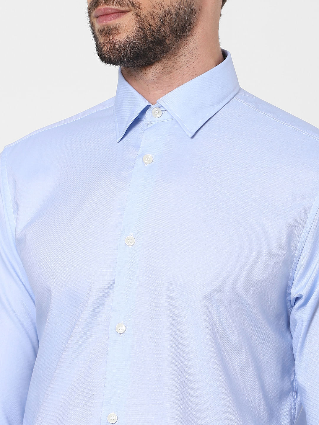 Blue Organic Cotton Full Sleeves Shirt