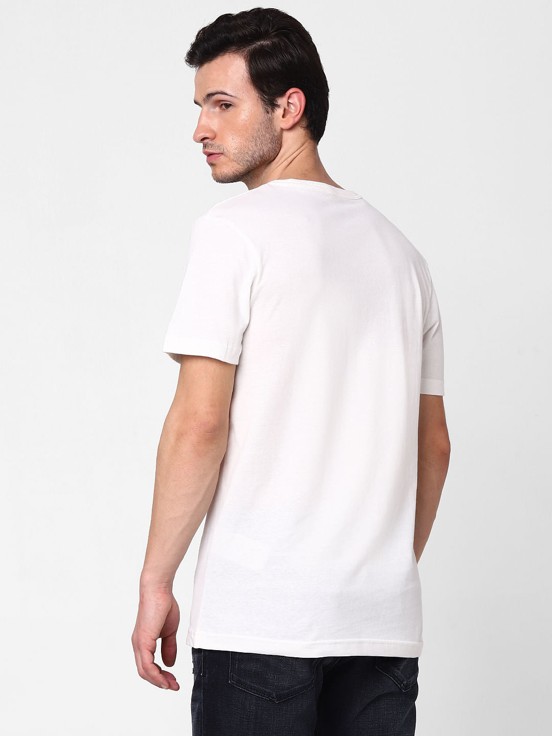 White Graphic Print Crew Neck T-Shirt