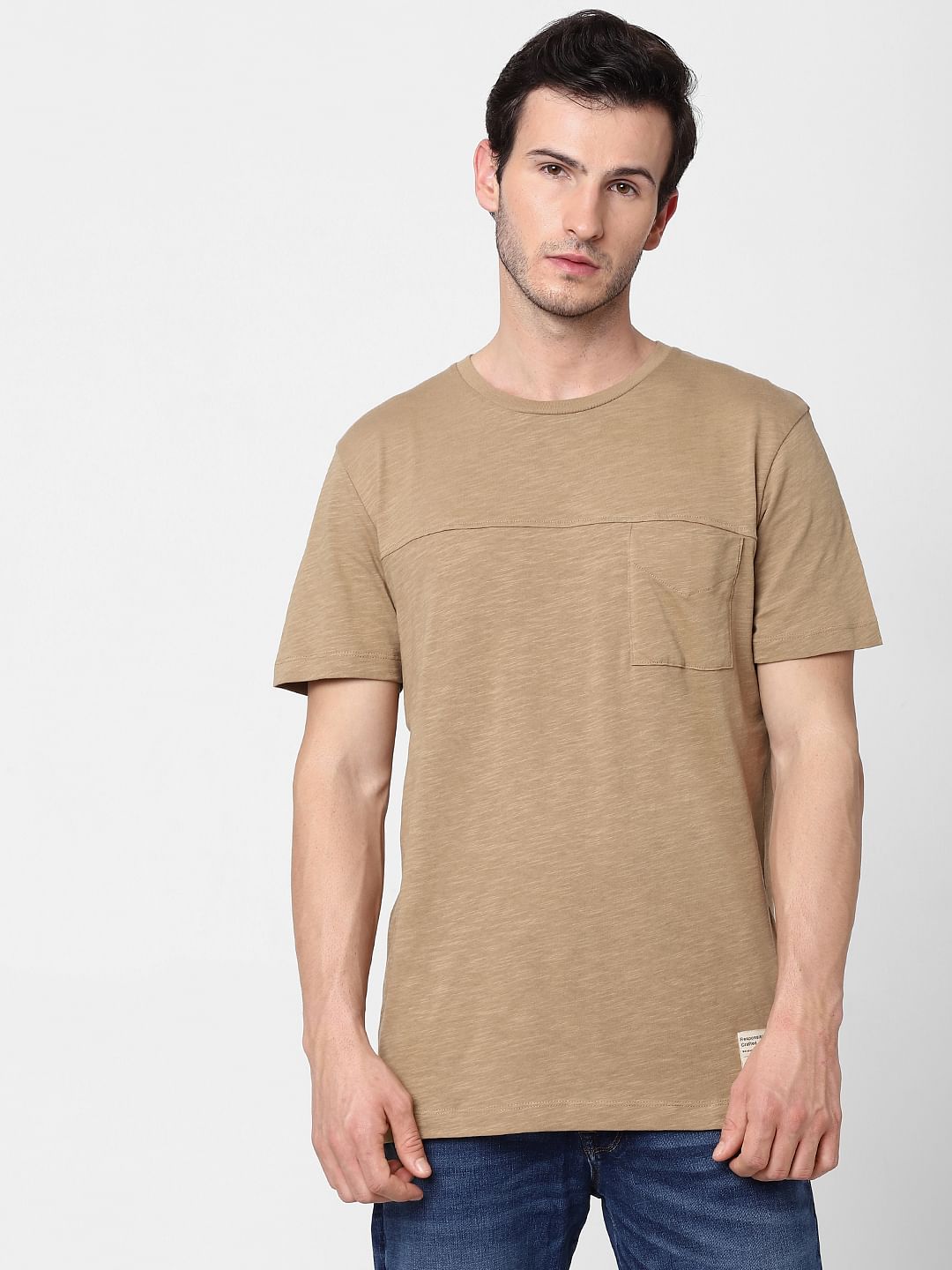 Beige Crew Neck T-Shirt