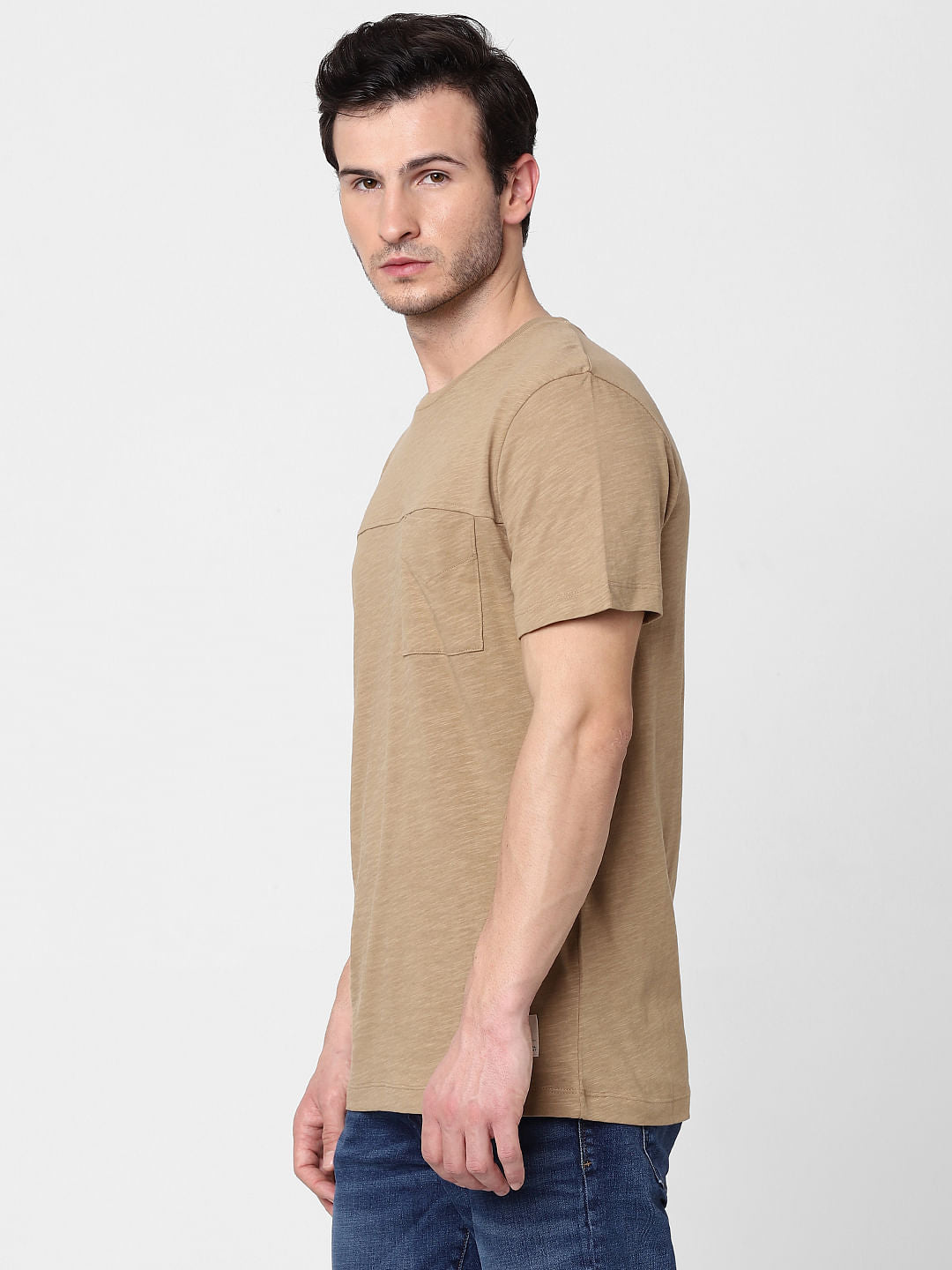 Beige Crew Neck T-Shirt