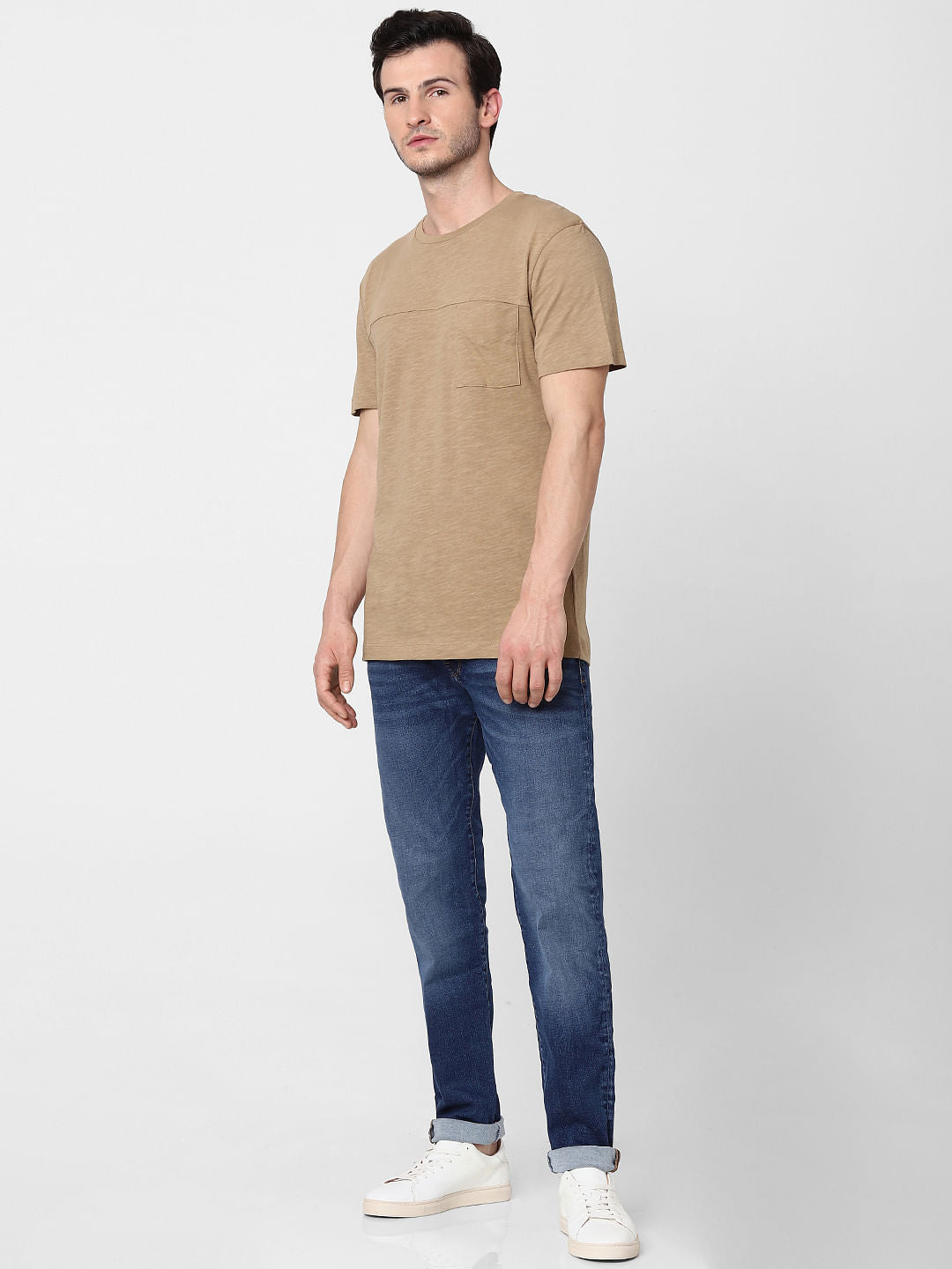Beige Crew Neck T-Shirt