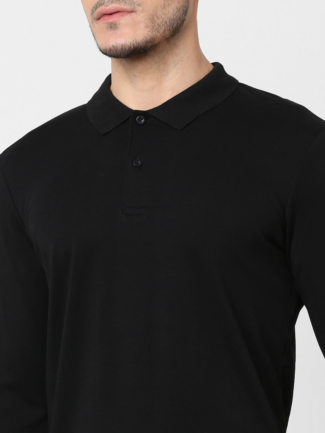 Black Polo Neck T-Shirt