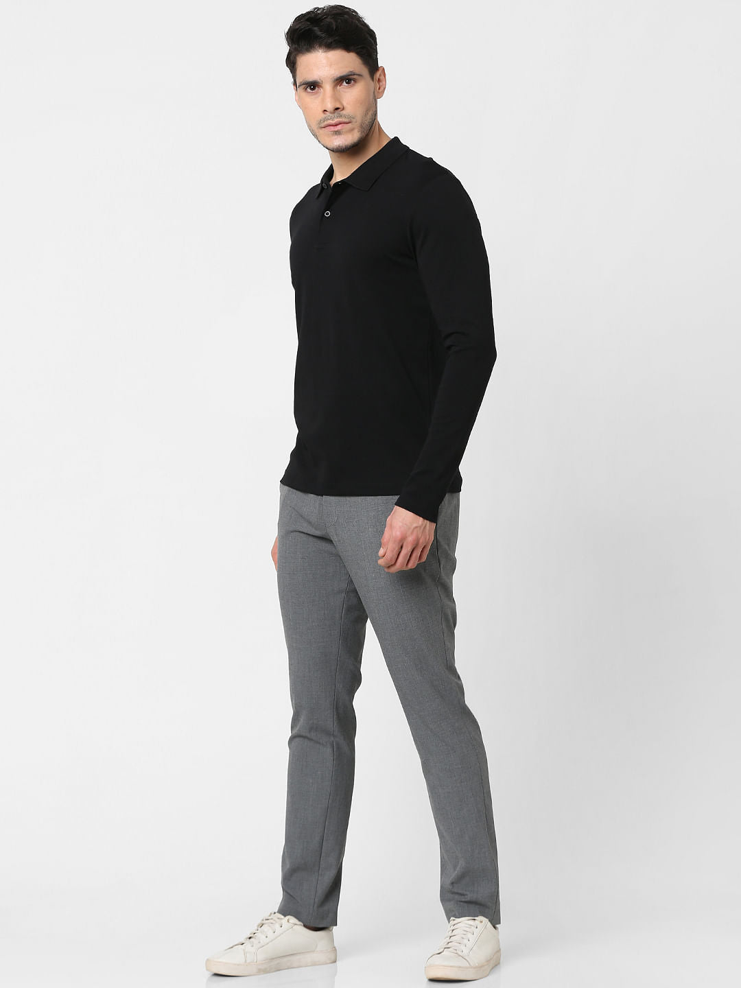 Black Polo Neck T-Shirt