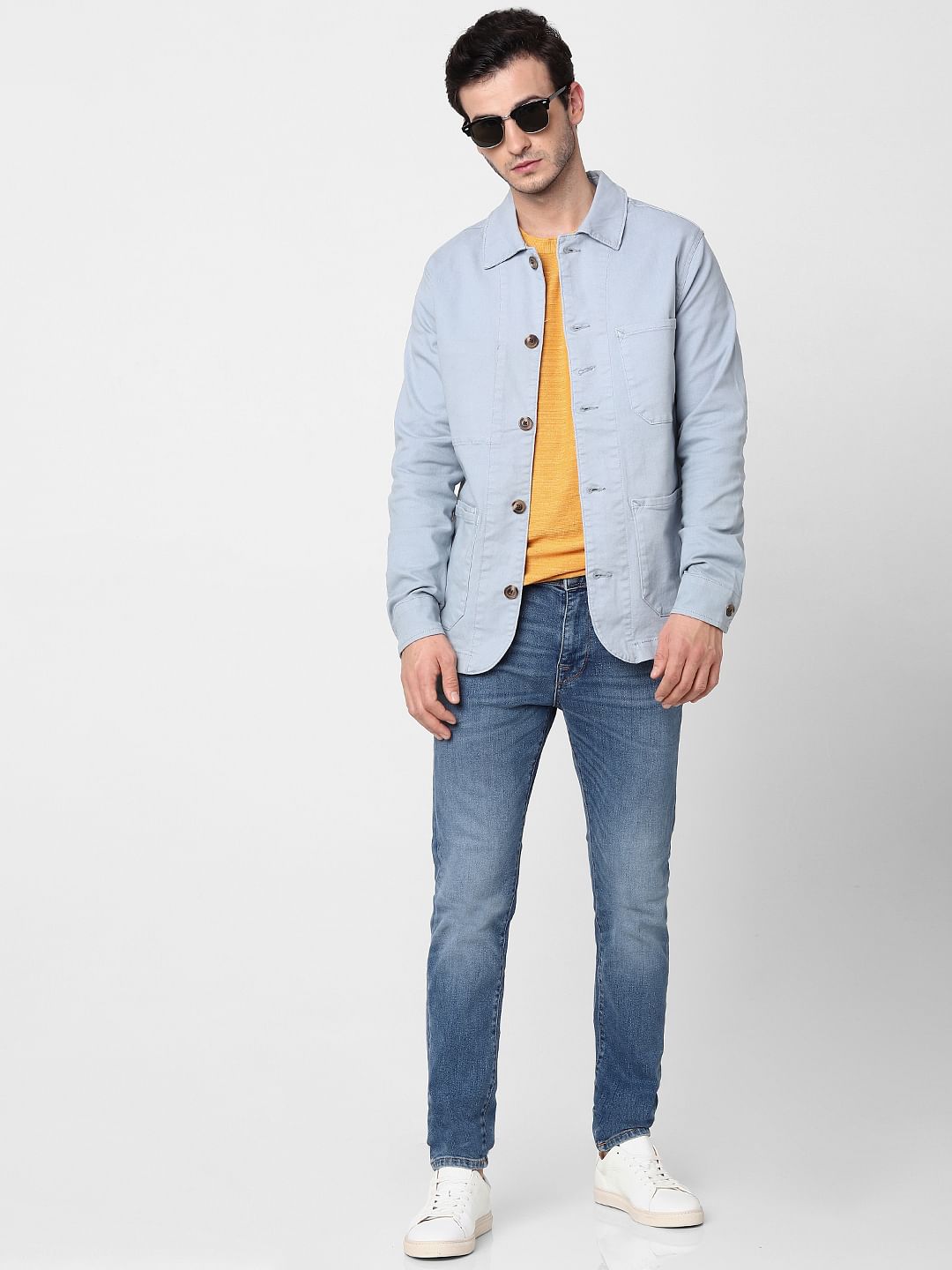 Light Blue Leon Mid Rise Slim Fit Jeans