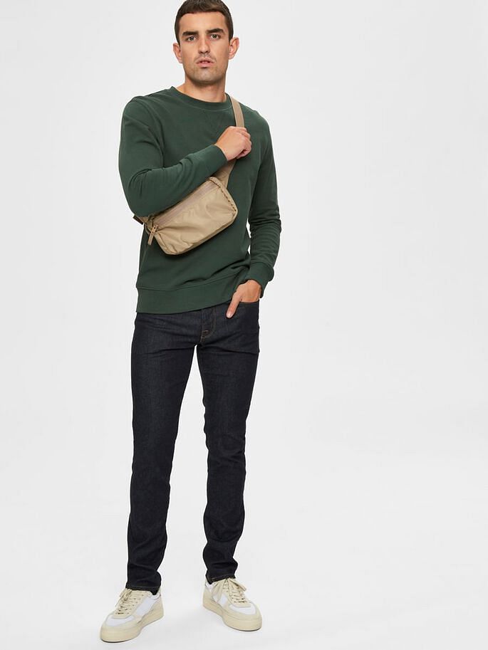 Dark Blue Leon Mid Rise Slim Fit Jeans