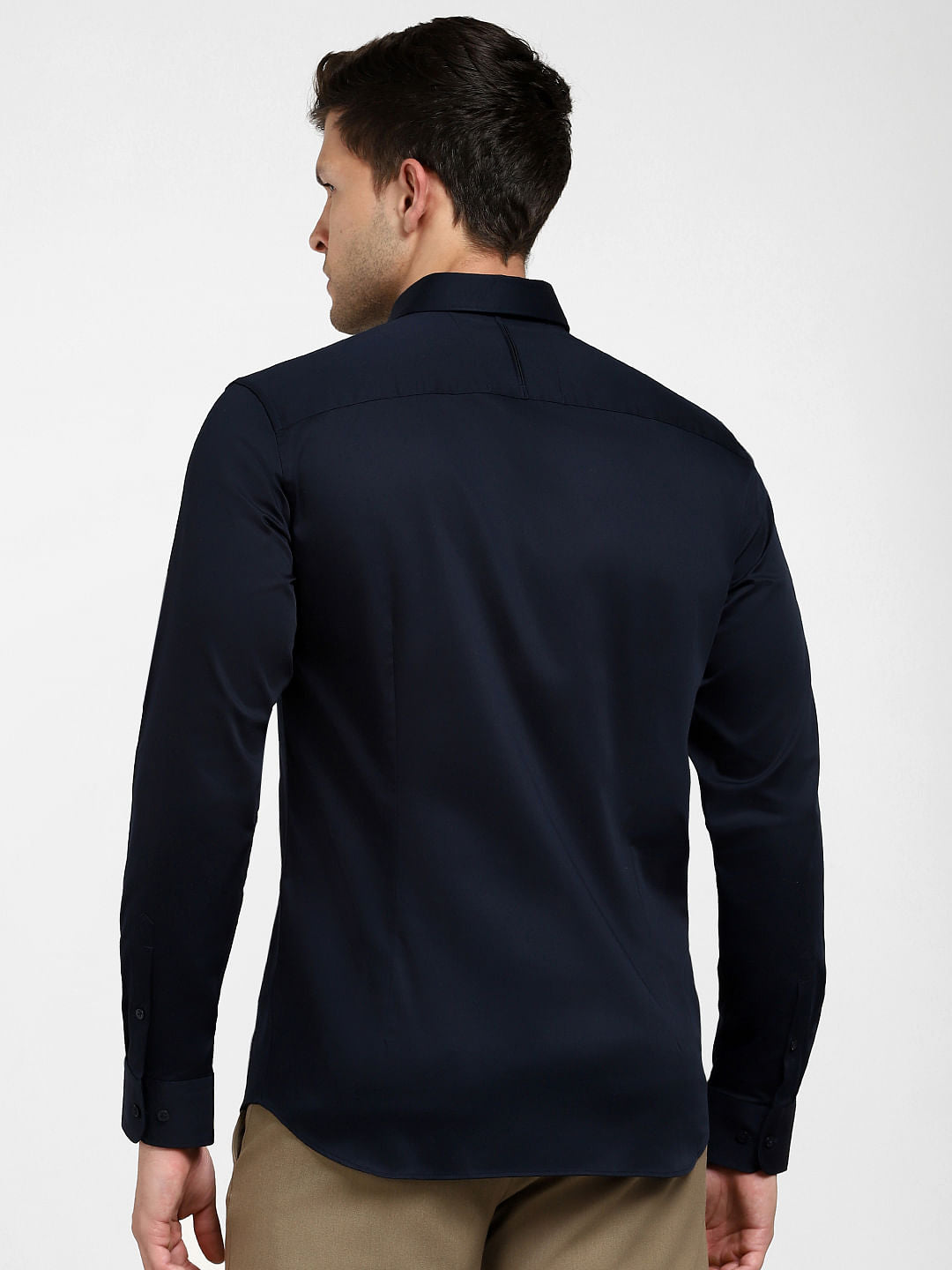 Navy Blue Slim Fit Full Sleeves Formal Shirt