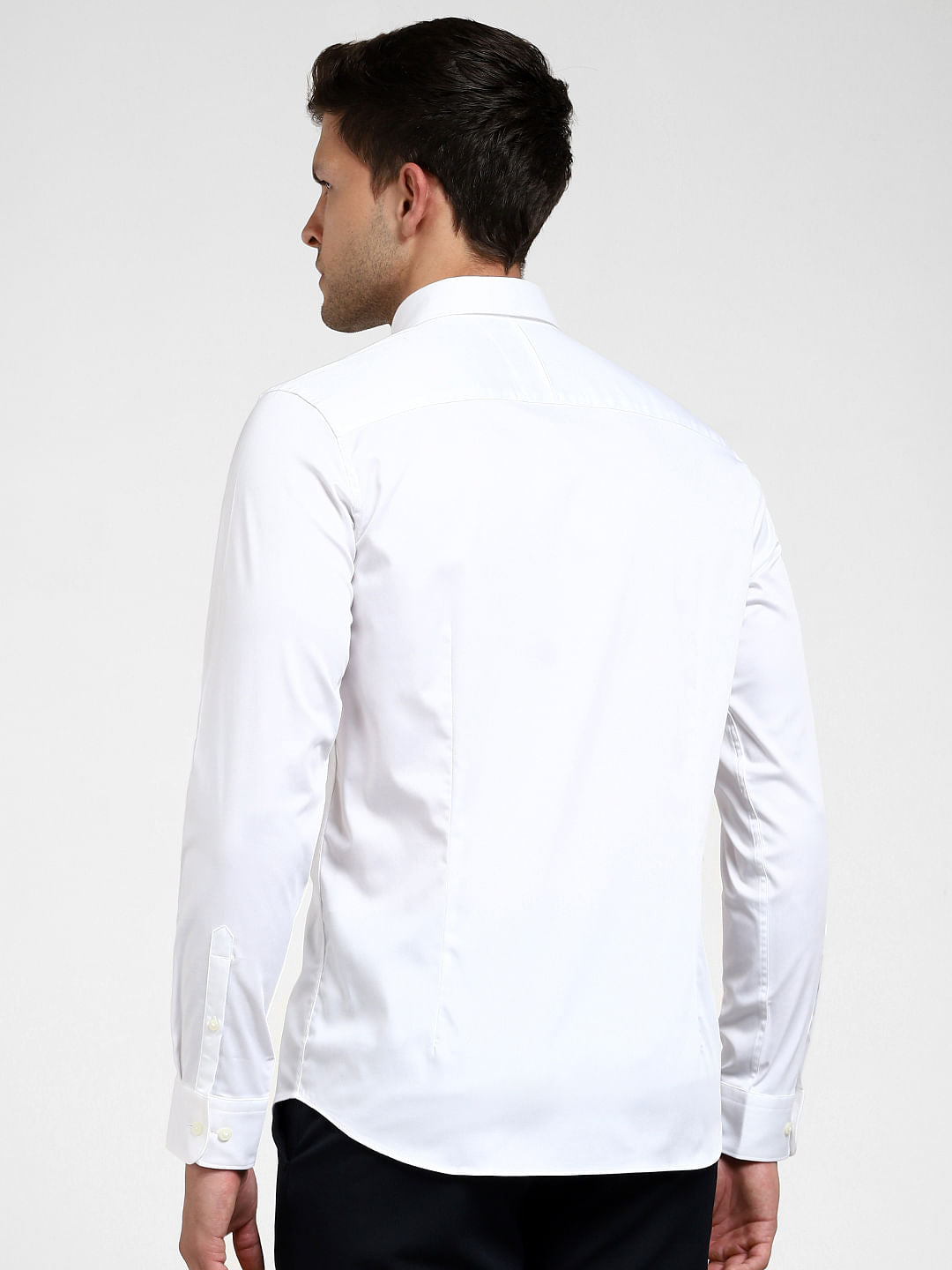 White Slim Fit Full Sleeves Formal Shirt